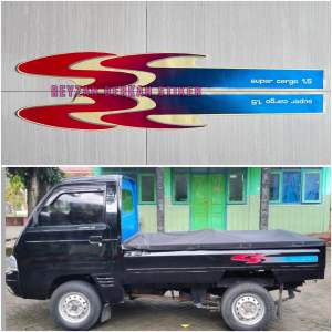 Stiker Striping Lis Bak Mobil Pick Up Carry Super Cargo 1.5 1500 Cc