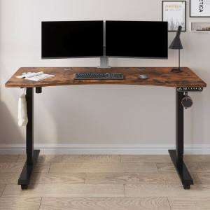 BilBil 63 inches 1.6M Electric Standing Desk Dual Motors Desk Height Adjustable Stand Desk Laptop Table with Table Top U shape