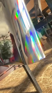 137x274CM Disposable Shimmering Laser Rainbow Tablecloth Aluminum Film Tablecloth Decor for Birthday Wedding Parties Festive Supplies Waterproof Protect Table Disposable Plastic Printed with Vibrant Color