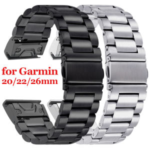 For Garmin Watchband Quick Release 20mm 22mm 26mm Stainless Steel Strap for Garmin Fenix 8 7 6X 6S Pro 5X Fenix 6 Metal Bracelet