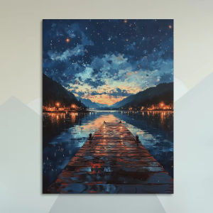 Beautiful Starry Night Lake Scene Jigsaw Puzzle 500/1000/1200/2000PCS Mindful Game Stress Relief Decor Gift