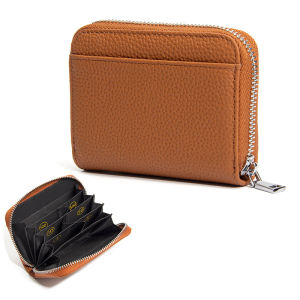 Top Layer Cowhide Leather Womens Wallet RFID Anti-Magnetic Coin Purse Silk Screen Printed Digital Card Holder Genuine Leather