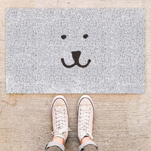 Customizable Silk Circle Door Mat Anti-Slip Entrance Rug Home Use Floor Mat Nordic Style PVC Material Cartoon Pattern