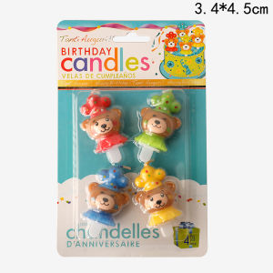Mini Cute Birthday Cake Decoration Korean Style Baking Candle Label Ornament Festive Accessories Adorable Mini Hat Plug-In