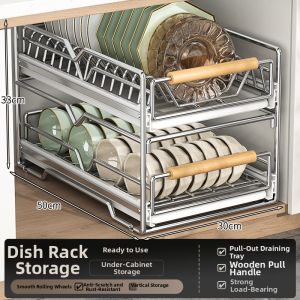 B&W | Stainless Steel Draw-out Drawer Style Dish Organizer