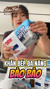 Combo 5 Gói Khăn ướt lau bếp đa năng Bảo Bảo 50 tờ - thấm hút tốt sạch tan dầu mỡ và vết bẩn