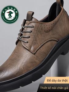 Giày Da Thường Ngày Cho Nam Đế Dày Đế Mềm Chống Mài Mòn Mùa Thu Phong Cách Anh Giày Da Thật Thời Trang Cho Bố