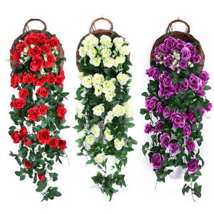 90cm Artificial Rose Vine Hanging Plants Fake Flowers Home Garden Wedding Indoor Outdoor Decoration