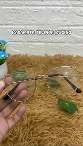 Indo - Kacamata Telinga Kucing / Kacamata Style Korea / Bingkai Retro Bulat /Kacamata Cute Style
