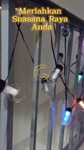 20L RGB Outdoor String Light Bulb Raya Lampu LipLap Waterproof Dimmable Hanging Light Tent Lamp Lampu App Control Mix