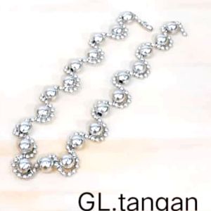 Gelang tangan monel baja Putih perhiasan anti luntur