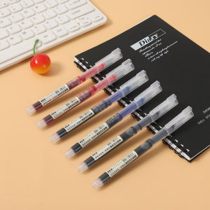 Straight liquid rolling ball pen 0.5mm student examination quick-drying large-capacity office signature pen smooth neutral pen wholesale/直筒液体滚球笔0.5毫米学生考试快干大容量办公签字笔光滑中性笔批发
