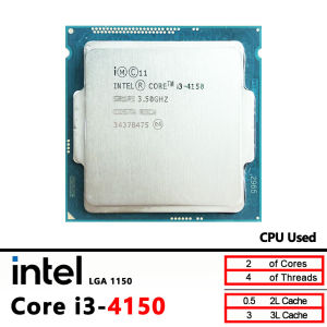 Intel | Intel Core i3 4150 Used i3-4150 3.5 GHz Dual-Core Quad-Thread 3M 54W CPU Processor LGA 1150