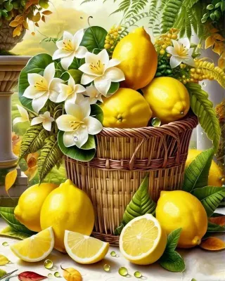 Momoart Paint Kit For Adults Lemon Fruit DIY On Canvas Painting By Numbers Flower Art Drawing New Arrivals Handpainted