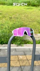 SCVCN Photochromic Pink Cycling Glasses Women Outdoor Sports Eyewear UV400 MTB Mountain Bike Road Bicycle Night Riding Equipment