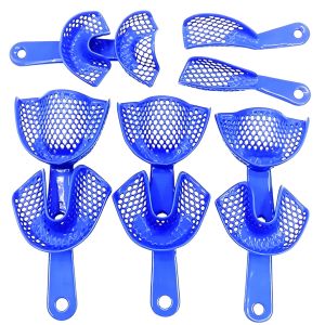 10pcs/set Dental Impression Trays Plastic-Steel Impression Bite Trays PP Model Taking Tray Autoclavable Teeth Model Making Tool