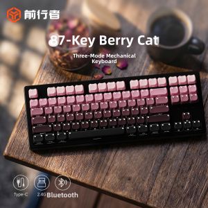 EWEADN | Cat Design Cute High Appearance Mechanical Wireless Keyboard and Mouse Set For Women