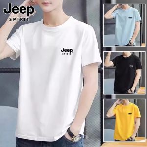 เสื้อยืดคอกลมแขนสั้นผู้ชาย Jeep Spirit ทรงหลวม ระบายอากาศได้ดี ป้องกันรอยยับ ทรงบาง ฤดูร้อน 2024 สีพื้น