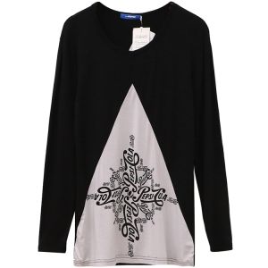 เสื้อยืดคอกลมแขนยาวทรงหลวมสำหรับผู้ชาย ทรงหลวม แฟชั่นฤดูร้อน ลำลอง คอกลม ผ้าฝ้ายผสม ไม่ซีดจาง ฤดูร้อน 2025