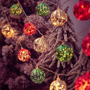 1.5M Christmas LED Lights StringChristmas Balls Star Fairy Light GarlandXmas Hanging LampChristmas Home Decoration 2025
