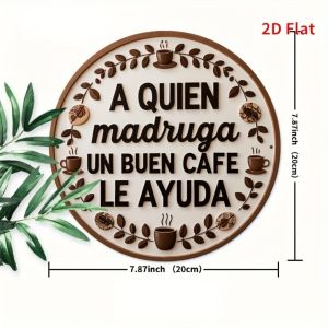 2D Retro Spanish-Style Wooden Circular Disc Wall Decor Home Country Farmhouse Cafe Restaurant Hanging Artifacts Round Ornament