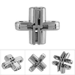 2Pcs/Box Stainless Alloy Hidden Hinges For Cabinet Window Table Concealed Cross Hinge