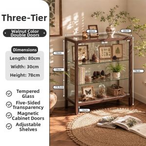DMX | Vintage Style Dustproof Glass & Wood Frame Display Cabinet