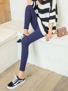 เอวสูง ผ้าขนแกะ เรียงราย ผู้หญิง เลกกิ้ง พลัสไซส์ ยาว กางเกงขายาว แนวตั้ง ลายทาง ลาย โพลีเอสเตอร์ ผ้าสําหรับ ฤดูใบไม้ร่วง ฤดูหนาว