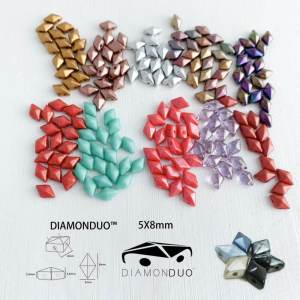 Czech Glass Double Hole Diamond Shape Beads DiamonDuo 10pcs for DIY Handmade Jewelry Accessories Fashionable Craft Supplies