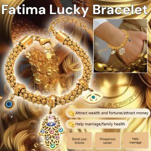 [Wealth Fortune Protection Code] Fatima Lucky Bracelet Lucky Charm Bracelet Evil Eye Bracelet For Protection And Blessing