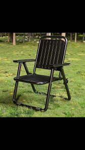 TableTroveFoldable Vertical Stripe Outdoor Chair - Waterproof & Anti-Rust Lightweight Kerusi