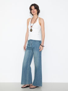 Vintage Washed Cats Whiskers Straight Leg Slimming Jeans