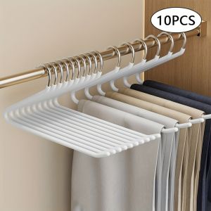 10pcs Space-saving Goose Z-shaped Pants Hanger Durable Metal Material Multi-functional Pant Storage Household Supplies