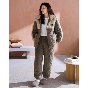 Coral Fleece Padded Thickened Sleepwear Purple