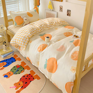 3 ชิ้นใหม่พิมพ์ชุดผ้านวมสําหรับสุภาพสตรีห้องนอนหอพักนักเรียนลมหวานการ์ตูน (1 ชิ้นชุดผ้านวม + ปลอกหมอน 2 ชิ้น)