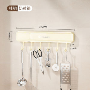 Kitchen Suction Cup Hook Heavy Duty Multi Functional Spoon Shovel Hanging Rack Row Style Traceless Hook Rack Plastic Material