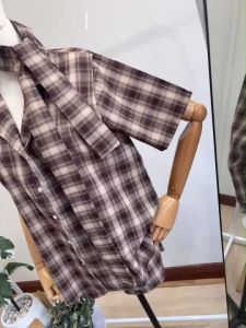 Set 3 ชิ้น ลายสก็อต เสื้อ+กางเกงขาสั้น +สายผูก TT22333