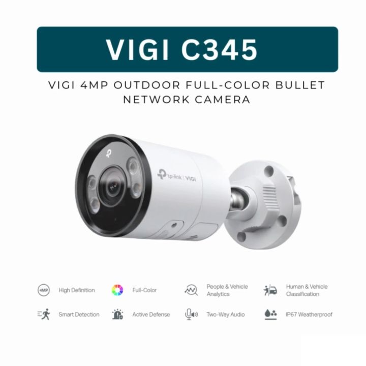 TP-Link VIGI C345 4MP Outdoor Full-Color Bullet Network Camera | CCTV