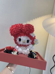 Valentines Day High-End Eternal Flower Rabbit Figurine Gift for Girlfriend Best Friend Confession Creative Doll Decoration