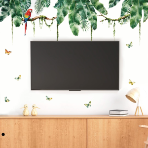 Decal Dán Tường Vẹt Trong Rừng Nhiệt Đới Có Keo Sẵn 143.5x80.5cm - Trang Trí Tường Phòng Khách