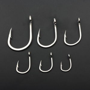 10884 Big Game Saltwater Sea Fishing Circle Hooks Stainless Steel Jigging Jigs Tuna Live Bait Fish Size 2 0-12 0