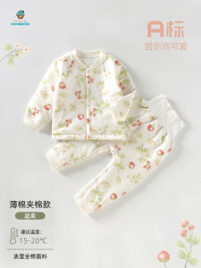 Warm Cotton Baby Clothes Autumn Winter High Waist Separate Set Baby Winter Clothes No Need to Take off Pants Two Piece Set