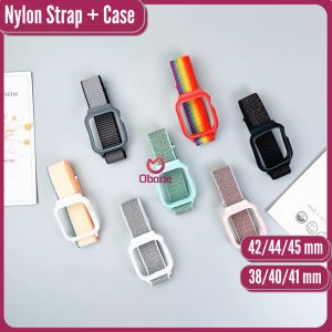 2 in 1 Strap + Case untuk iwatch T500 / T55 / HW / IWO /DT S20 Seri Smartwatch Nilon Tali Jamtangan