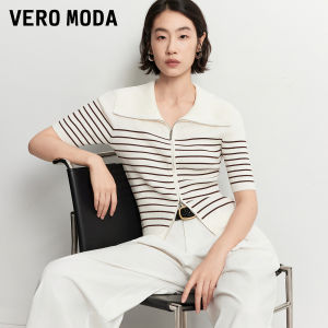 Vero Moda | Autumn Stripe Short Sleeve Elegant Knitted Sweater