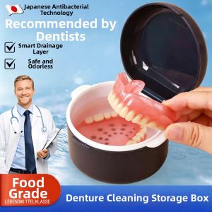 QIAOYANMEI | Denture Storage Box Portable Cleaning Soaking Container