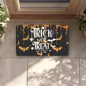 VIKAMA Gothic Dragon Bat Pumpkin Doormat Thảm Chống Trượt Cho Halloween Trang Trí Nhà Cửa Lối Vào Ma Quái Trang Trí Phòng Ngủ Chống Phai Màu Có Thể Giặt Bằng Máy