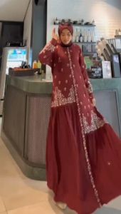 [Nitaranz] Gamis Fayola Fashion Dress Crinkle Embody Bordir 02