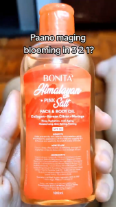 Bonita Himalayan Pink Salt Original Body Oil - Natural Skin Moisturizer for Glowing Skin | Pang-Araw-Araw na Pangangalaga sa Katawan