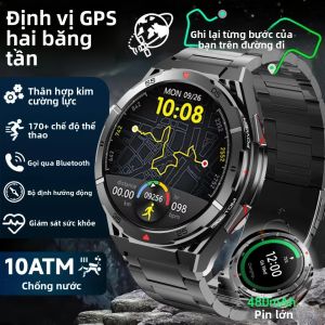 Đồng Hồ Thông Minh Thể Thao GPS Hai Băng Tần Dành Cho Nam Màn Hình AMOLED 1.43 Chống Nước 10ATM Tích Hợp La Bàn Gọi Bluetooth Theo Dõi Sức Khỏe Vòng Đeo Tay Thông Minh
