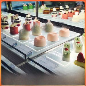 ชามเซิร์ฟเวอรี่อะครีลิกสีพื้นเรียบง่ายสำหรับงานเลี้ยงอาหารเย็น งานแต่งงาน งานปาร์ตี้ งานเลี้ยงอาหารญี่ปุ่น จานเซิร์ฟเวอรี่ขนมปังอบ